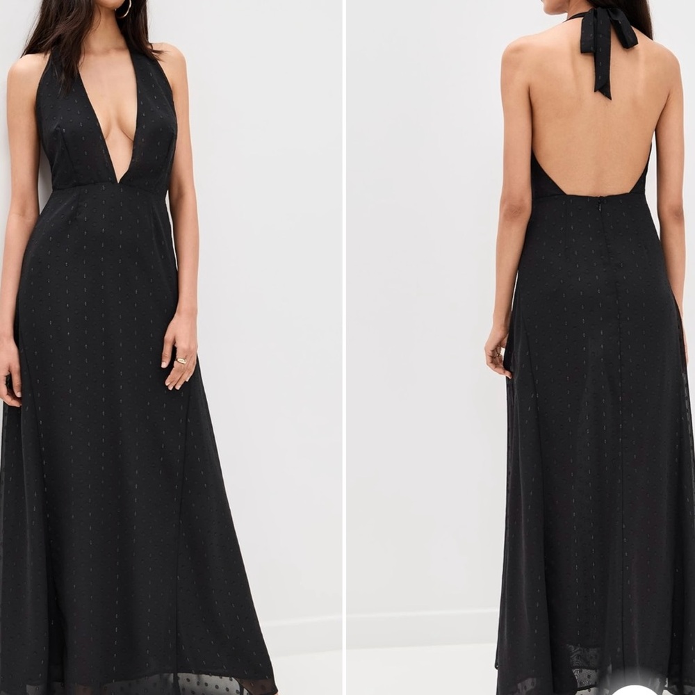 AFRM Black Halter Maxi Dress